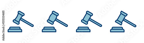 Gavel icon vector isolated on white background. Hammer icon vector. Judge Gavel Auction Icon Vector. Bid