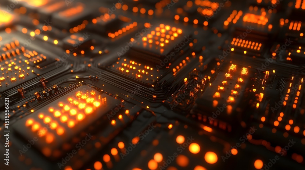Obraz premium Close-up view of an intricate circuit board.