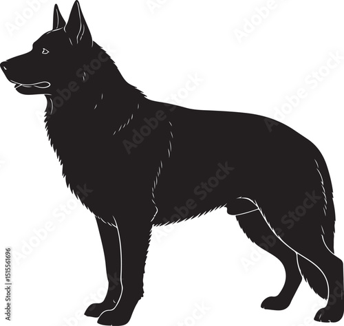 East-European Shepherd Silhouette Side View