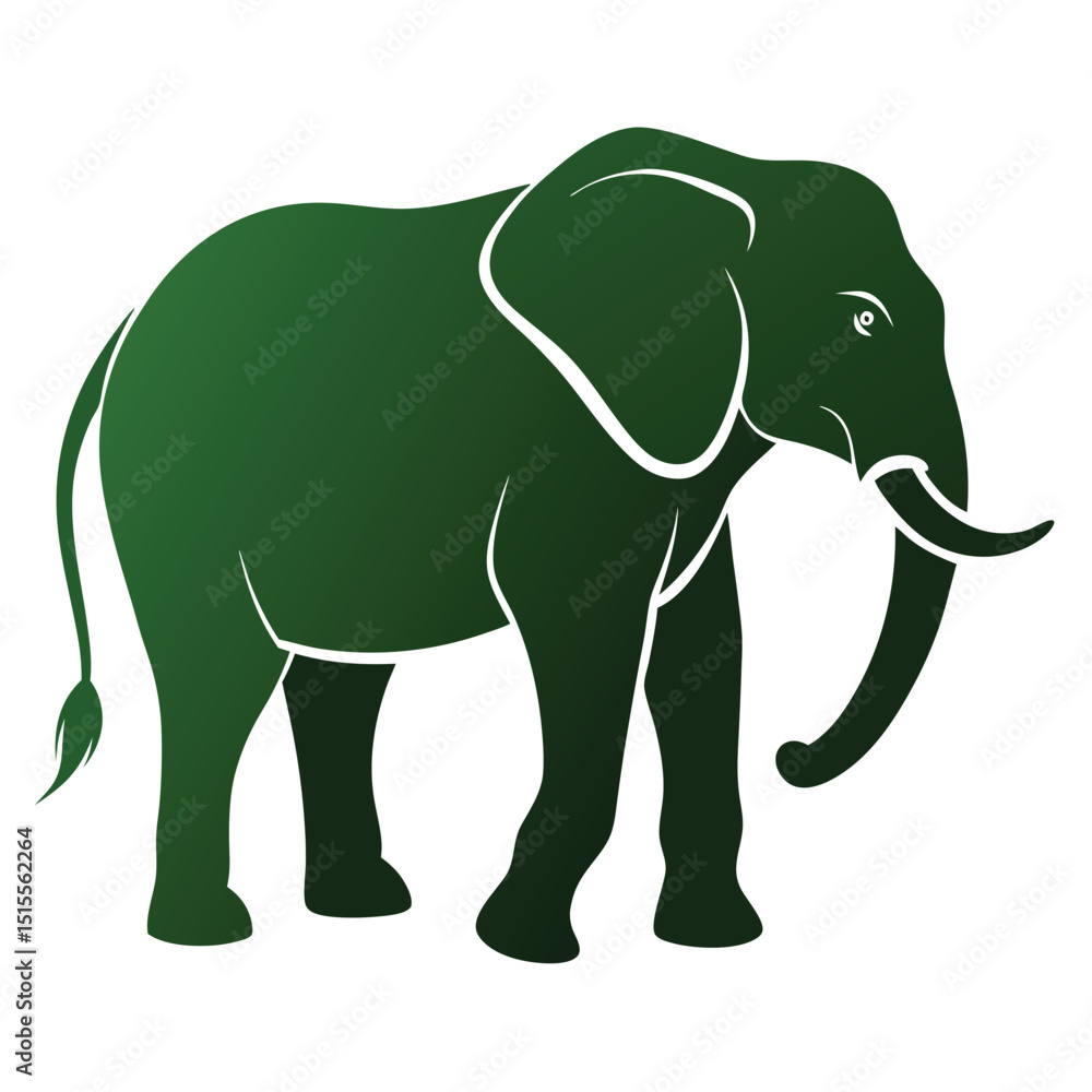 Fototapeta premium silhouette elephant on white background