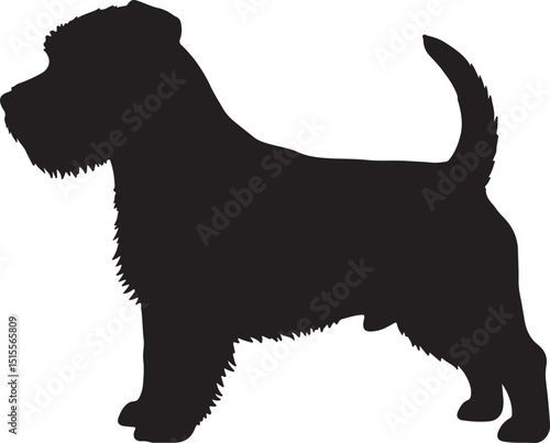 Norfolk Terrier Side View Silhouettes