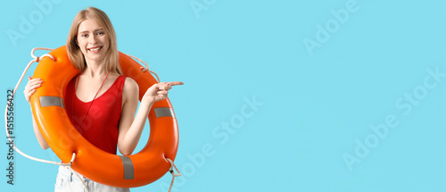 Young female lifeguard with...