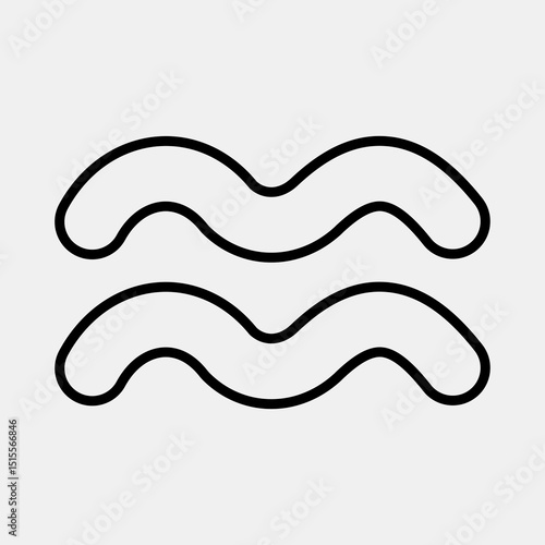 Icon aquarius. Zodiac horoscope elements. Icon in line style.