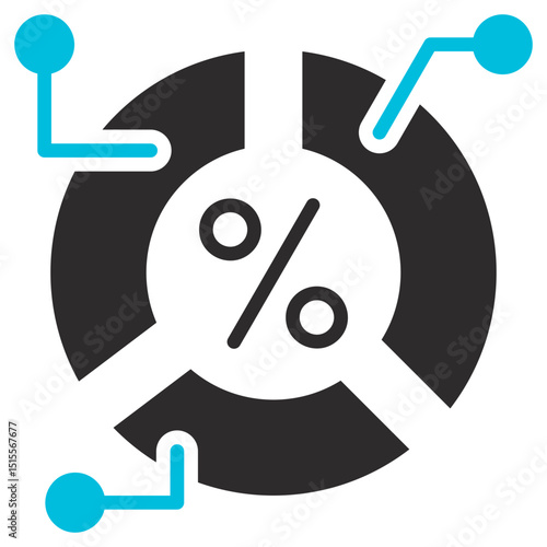 Segmentation Glyph Blue Grey Icon