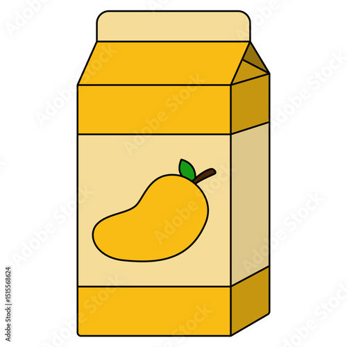 illustration of mango juice in a box