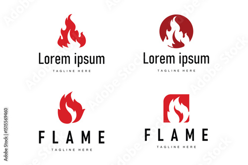 fire logo design template silhouette of fire burning illustration symbol simple flame