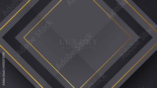 Abstract triangle shape black and gold lines luxury background