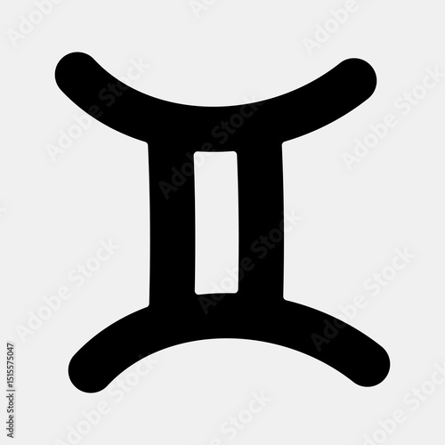 Icon gemini. Zodiac horoscope elements. Icon in glyph style.