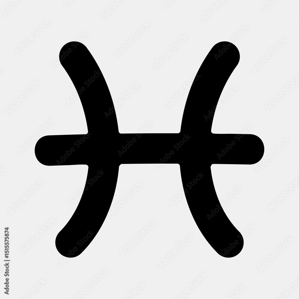Obraz premium Icon pisces. Zodiac horoscope elements. Icon in glyph style.