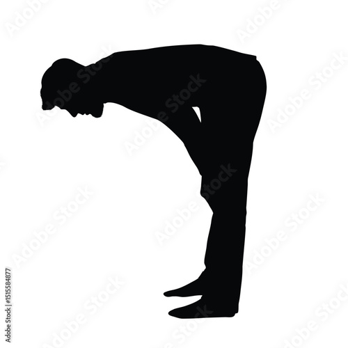 Silhouette of a Muslim man performing prayer, worship or salah