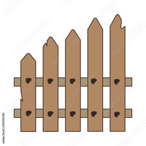 Wooden Fence Graphic Illustration