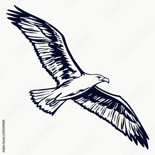 Majestic eagle in flight powerful wings soaring