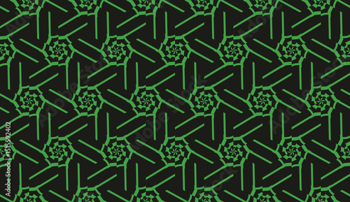 Modern elegant background Triangles, lines.. For your design. Vector seamless pattern in geometric style. Dark Green color.