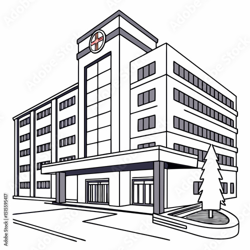 Modern hospital building exterior architectural design