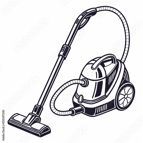 Professional vacuum cleaner illustration isolated on white