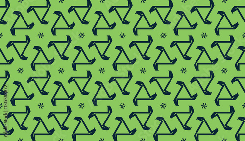Pattern with abstract illusion triangles. Vector illustration. For your business, presentation, fashion print. light, dark green color. seamless
