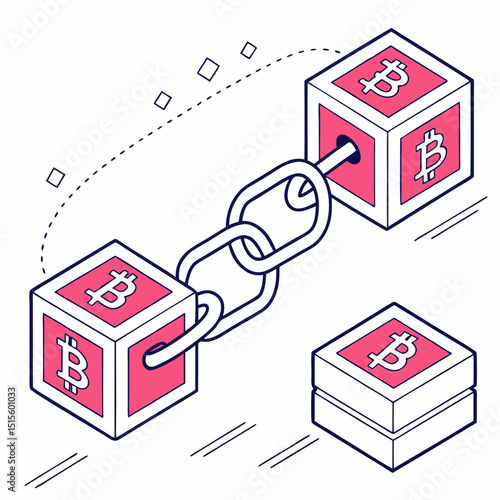 Bitcoin blockchain technology cryptocurrency cubes chain