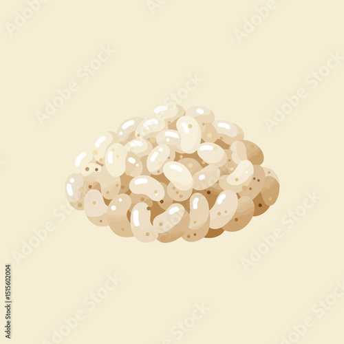 Pile of White Beans Food Illustration for Healthy Eating Concepts