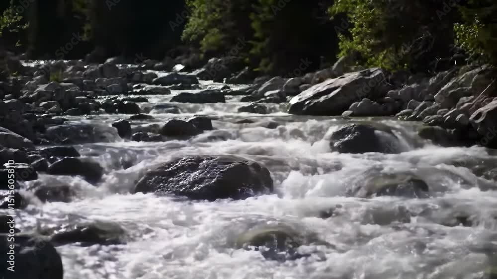 Fast-flowing river over rocks Fast-flowing river over rocks