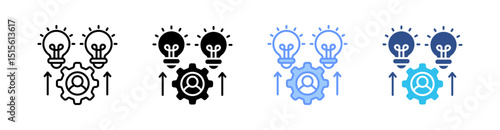 Self Development Multi Style Icon Set Vector 