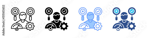 Self Assessment Multi Style Icon Set Vector 
