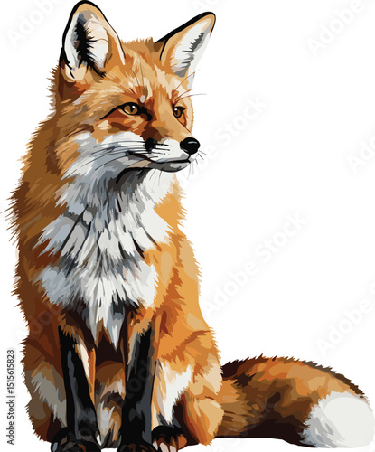 Forest dweller, cute fox. Acrylic painting, beautiful painting for interior, natural design. Animal Oil painting canvas