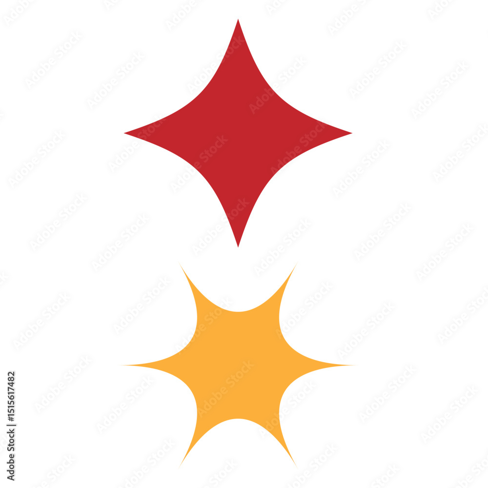 Obraz premium Colorful Retro Starburst Vector Illustration – Red and Yellow Decorative Shapes