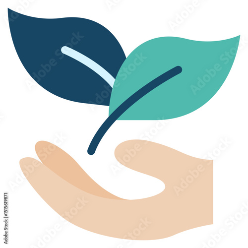 hand support sprout seedling world environment flat style icon