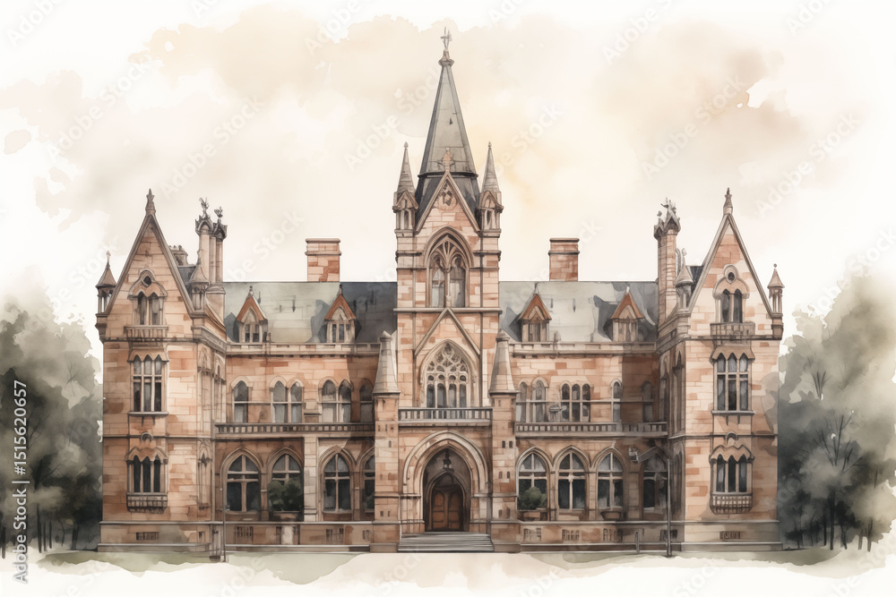 Fototapeta premium Gothic architecture, contemporary art, paintings, models