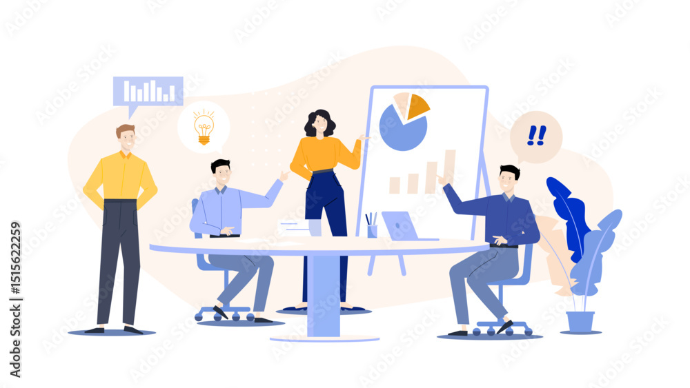 Suitable for presentations, web design, and marketing materials. Features diverse group discussing business plans and strategies in an office setting. Suitable for presentations, web design, and marketing materials. Features diverse group discussing business plans and strategies in an office setting.