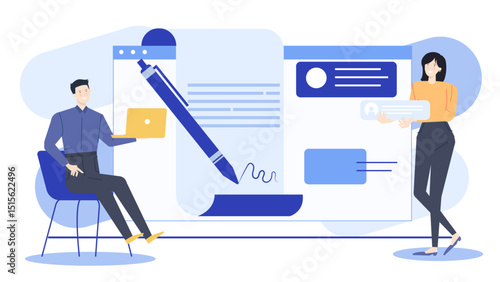 Man signing a digital document with a pen. Suitable for business contracts, E-signatures, online agreements, modern technology concepts.