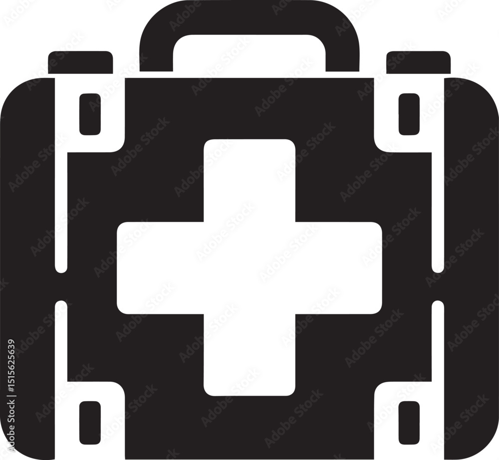 first aid kit logo vector illustration, first aid kit silhouette vector icon first aid kit logo vector illustration, first aid kit silhouette vector icon