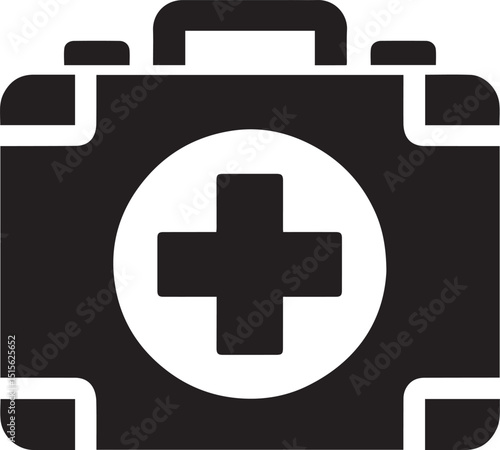 first aid kit logo vector illustration, first aid kit silhouette vector icon
