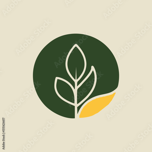 An earthy logo showcasing a farm landscape with natural elements, perfect for a brand dedicated to organic farming and sustainability.