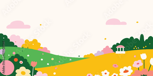 A vibrant, colorful landsca...