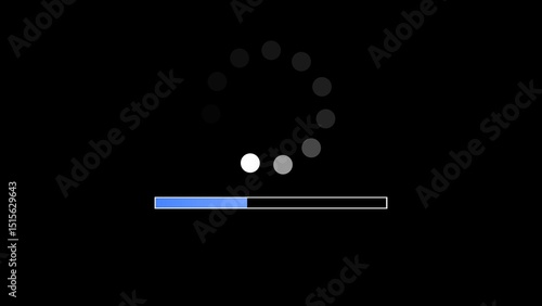 loading symbol. vector modern loading bar on black background.