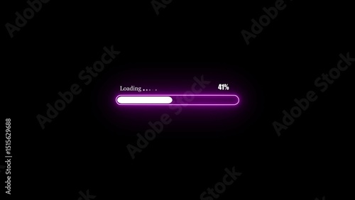  loading symbol or  progress collection. neon glowing loading 47 percent . Vector infographics set.
