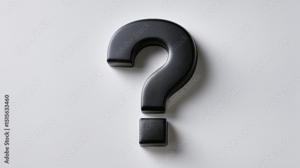Black question mark symbol on a white background Black question mark symbol on a white background