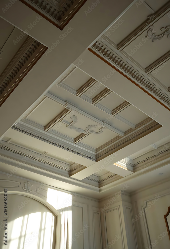 Obraz premium room with a ceiling and a window