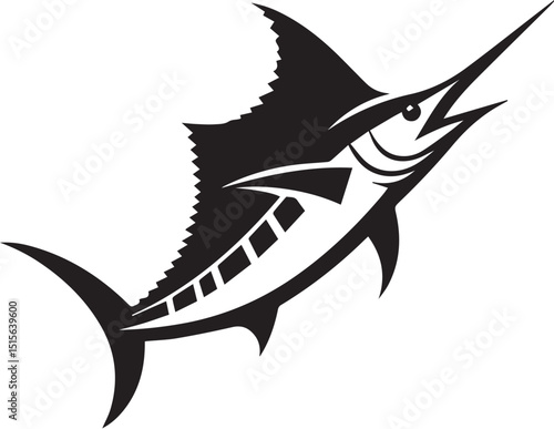 marlin fish vector art illustration