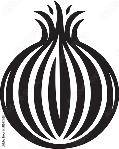 Onion Icon. A simple black silhouette