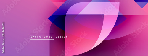 Abstract pink purple design. Overlapping shapes create dynamic visual effect. Modern background suitable for various projects.