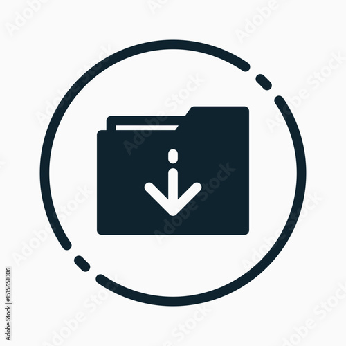Design Illustration graphic of download folder icon with glyph style. Suitable for UI, mobile design, web design, etc.