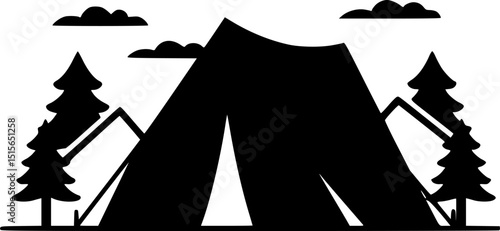 camping tent silhouette ,Camper trailer icon. Vector illustration,camping tent symbol

