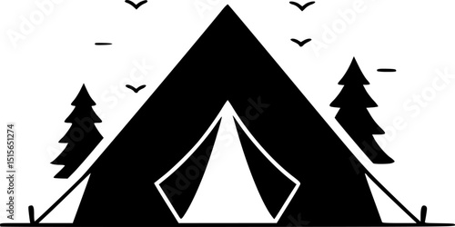 camping tent silhouette ,Camper trailer icon. Vector illustration,camping tent symbol
