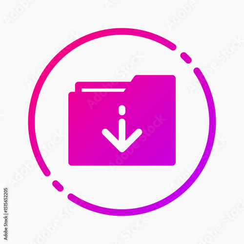 Design Illustration graphic of download folder icon with gradient style. Suitable for UI, mobile design, web design, etc.
