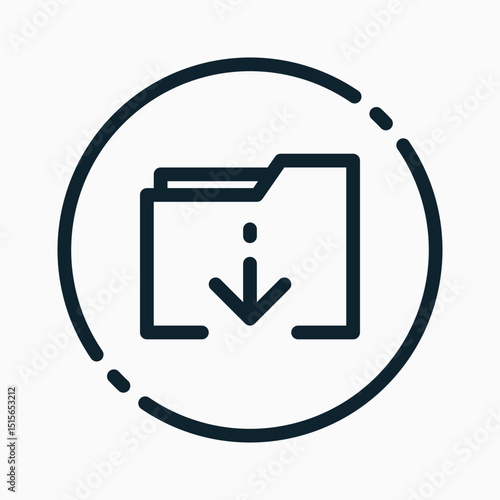 Design Illustration graphic of download folder icon with line style. Suitable for UI, mobile design, web design, etc.