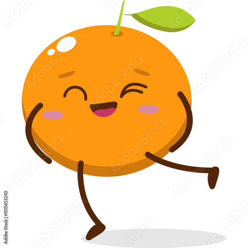 Cute orange character kawai vector for orange mascote 