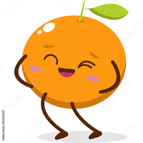 Cute orange character kawai vector for orange mascote 