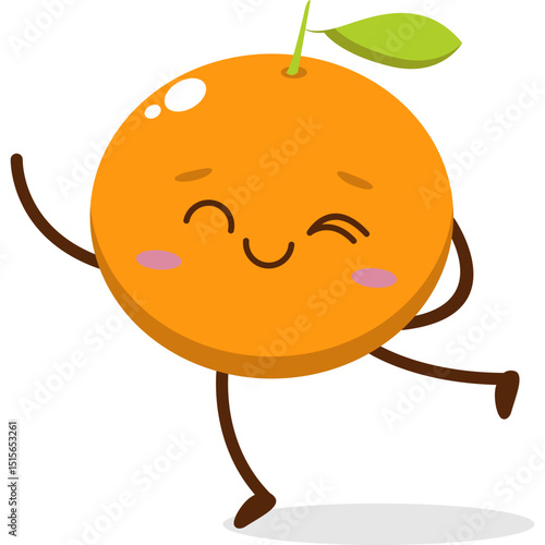 Cute orange character kawai vector for orange mascote 